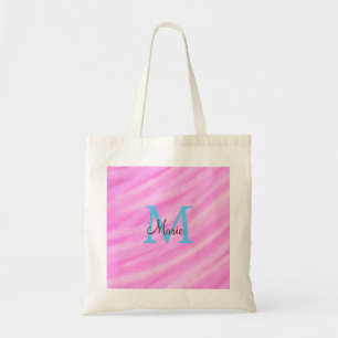 Bolsa Tote Pink watercolor pastel adiciona título monograma l