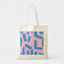 Bolsa Tote Pink with Blue Brushstroke Pattern Budget