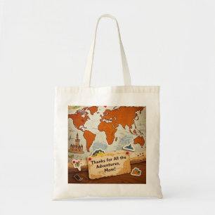 Bolsa Tote Pinos e marcos do mapa mundial
