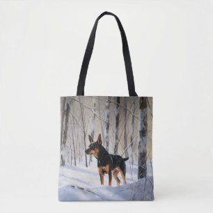 Bolsa Tote Pinscher Miniatura Deixe Nevar Natal