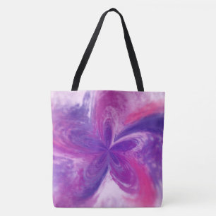 Bolsa Tote Pintado Abstrato Fantasy Flower Watercolor