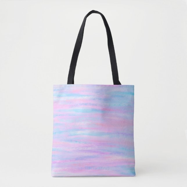 Bolsa Tote Pintas Pintadas Púrpura Rosa-Rosa-Turquesa (Frente)