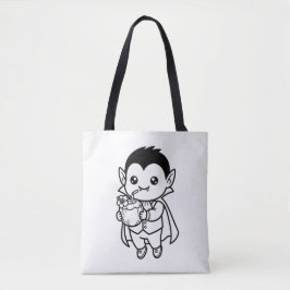 Bolsa Tote Pinte seu próprio Kawaii Vampiro Coco Tropical