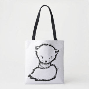 Bolsa Tote Pinte seu próprio saco de raposa bebê fofo
