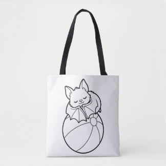 Bolsa Tote Pinte Você Mesmo Bola de Praia de Morcego Fofo de