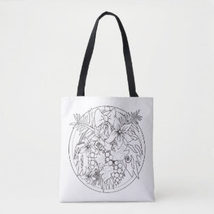 Bolsa Tote Pinte você mesmo um padrão tropical