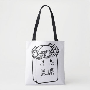 Bolsa Tote Pinte Você Mesmo uma Coroa de Flores de Lápide Kaw