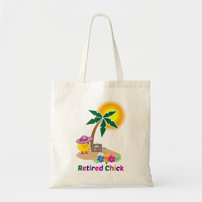 Bolsa Tote Pintinho aposentado na Ilha Tropical (Frente)
