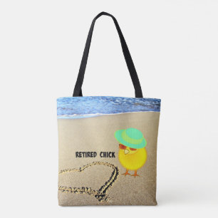 Bolsa Tote Pintinho aposentado na praia