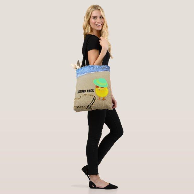 Bolsa Tote Pintinho aposentado na praia (No(a) Modelo)