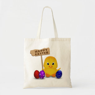Bolsa Tote Pintinho bonito do bebê do felz pascoa