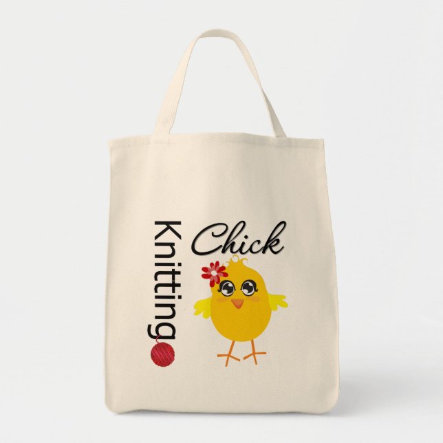 Bolsa Tote Pintinho de tricô 2 (Frente)
