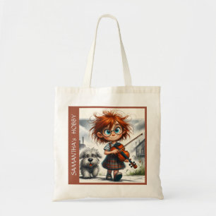 Bolsa Tote Pintor colorido da escola Violin Music Girl