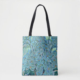 Bolsa Tote Pintor de orquídeas púrpura azul