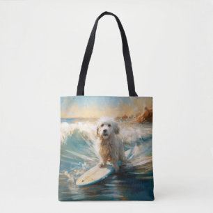 Bolsa Tote Pintor De Surfe De Praia De Coton De Tulear