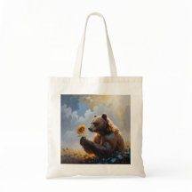 Pintura a óleo de urso melancólico | Dreamlike Art