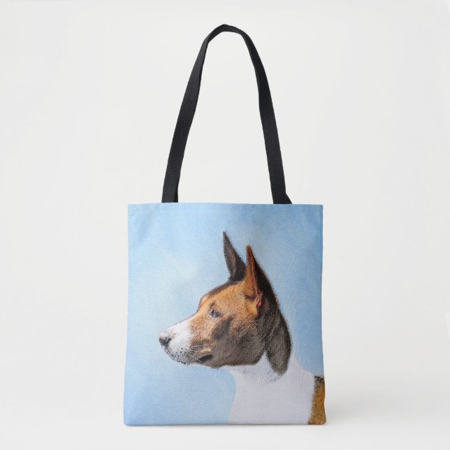 Bolsa Tote Pintura Basenji - Arte Original Custa (Frente)