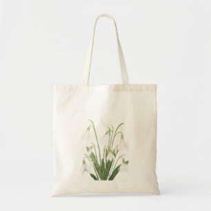 Bolsa Tote pintura botânica de aquarela branca