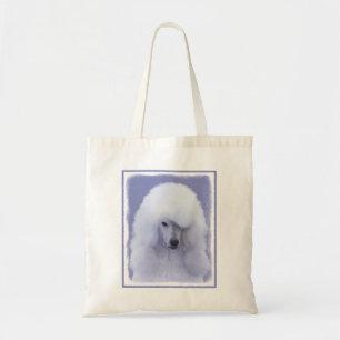 Bolsa Tote Pintura Branca de Poodle Padrão - Arte Cão Origi