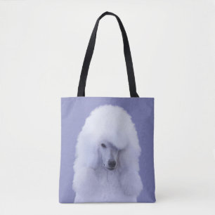 Bolsa Tote Pintura Branca de Poodle Padrão - Arte Cão Origina