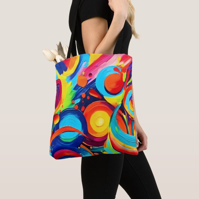 Bolsa Tote Pintura Colorida Caos Cósmico  (Close Up)