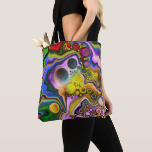 Bolsa Tote Pintura Colorida de Arte Fluida Colorida