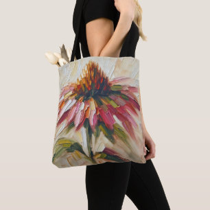 Bolsa Tote Pintura com Flor Cone