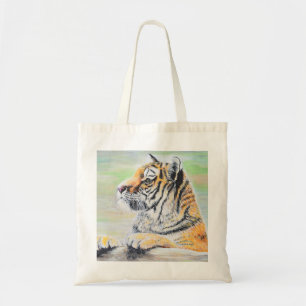 Bolsa Tote Pintura curiosa de Tigre
