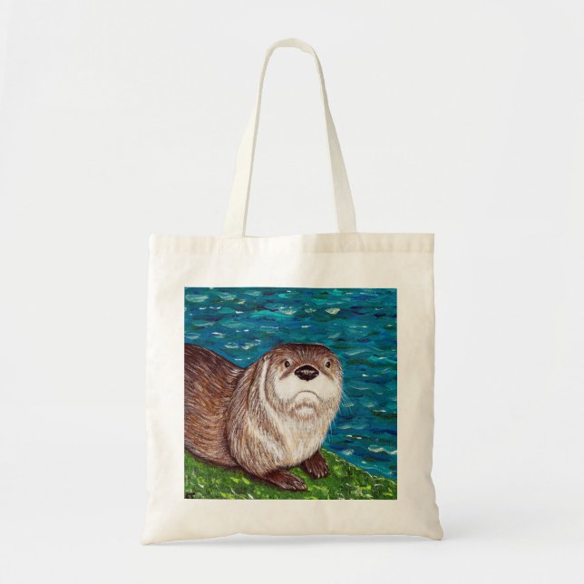Bolsa Tote Pintura da Lontra do Rio Safada (Frente)