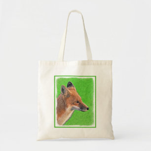 Bolsa Tote Pintura da Raposa Vermelha - Arte original sobre a