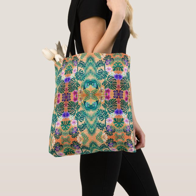 Bolsa Tote pintura da selva tropical (Close Up)