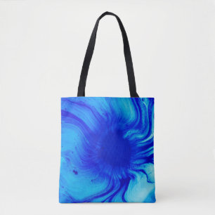Bolsa Tote Pintura de abstrato azul e lacrimogêneo