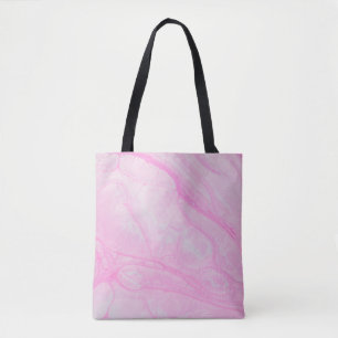 Bolsa Tote Pintura de abstrato branco e rosa
