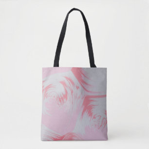 Bolsa Tote Pintura de abstrato branco e rosa