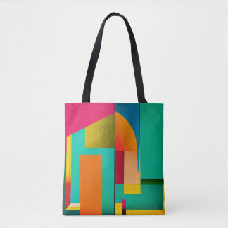 Bolsa Tote Pintura de Abstrato de bloco de cores