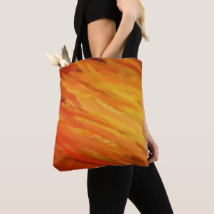 Bolsa Tote Pintura de Abstrato de Laranja Amarelo