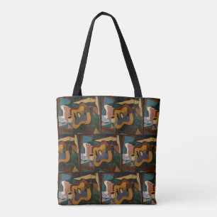 Bolsa Tote Pintura De Abstrato De Violão E Vinho