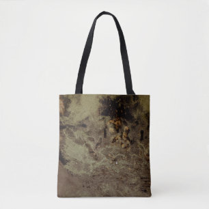 Bolsa Tote Pintura de abstrato preto e castanho