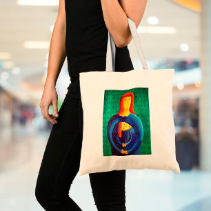 Bolsa Tote Pintura De Arte Contemporânea De Mãe E Filha