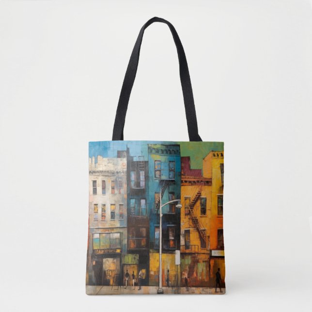 Bolsa Tote Pintura de Arte do Harlem Abstrato (Frente)