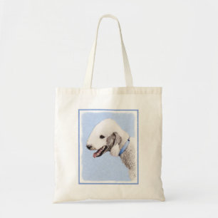 Bolsa Tote Pintura de Bedlington Terrier - Arte original de c