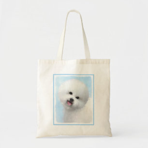 Bolsa Tote Pintura de Bichon Frise - Arte de Cachorro Origina