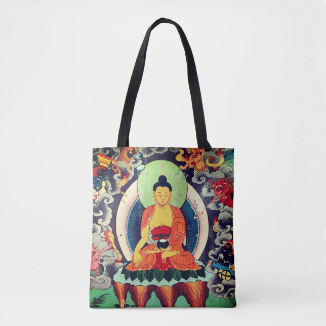 Bolsa Tote Pintura de Buddha Shakyamuni, Himalaia - Nepal (Frente)