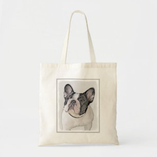 Bolsa Tote Pintura de Bulldog Francês (Brindle Pied) - Arte