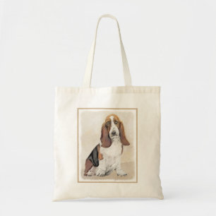 Bolsa Tote Pintura de Cachorro Basset - Arte de Cachorro Orig