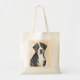Bolsa Tote Pintura de Cachorro da Grande Montanha Suíça - A