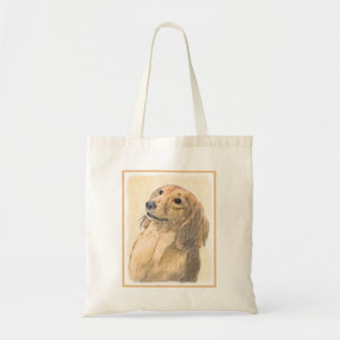 Bolsa Tote Pintura de Dachshund (Longhaired) - Arte de Cão Or
