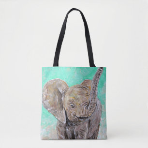 Bolsa Tote Pintura de Elefante para Bebês