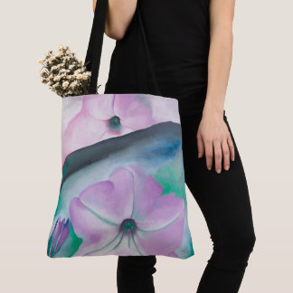 Bolsa Tote Pintura de flor da petúnia rosa por Georgia O'Keef