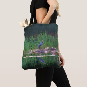 Bolsa Tote Pintura de Foto Blue Heron Nature